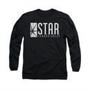 Flash Shirt Star Labs Long Sleeve Black Tee T-Shirt