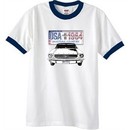 Ford Mustang T-Shirt USA 1964 Country Ringer Tee White/Navy