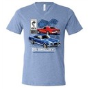Ford Mustang Mens Shirt GT 500 Tri Blend V-neck Tee T-Shirt