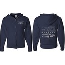 Ford Mustang with Grill (Front & Back) Full Zip Hoodie