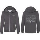 Ford Mustang with Grill (Front & Back) Ladies Full Zip Hoodie