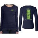 Ford Tee Green Mustang Stripe (Front & Back) Ladies Long Sleeve