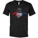 Ford Tee Mustang Red White and Blue Tri Blend V-neck