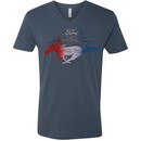 Ford Tee Mustang Red White and Blue V-neck
