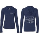 Ford Tee Mustang with Grill (Front & Back) Ladies Tri Blend Hoodie
