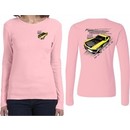 Ford Yellow Mustang Boss (Front & Back) Ladies Long Sleeve