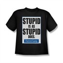 Forrest Gump Shirt Kids Stupid Is As Stupid Does Black Youth Tee T-Shirt