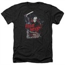 Friday the 13th Shirt Jason Attacks Cabin Heather Black T-Shirt