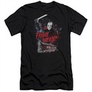Friday the 13th Slim Fit Shirt Jason Attacks Cabin Black T-Shirt