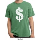 Funny Shirt Distressed Dollar Sign Pigment Dyed Tee T-Shirt