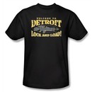 Funny T-shirt ? Detroit Lock And Load Humor Adult Black Tee Shirt