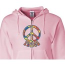 Funky Peace Sign Zippered Hoodie