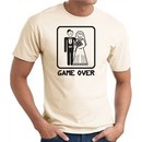 Game Over T-shirt Funny Marriage Bride Groom Natural Tee Black Print