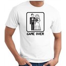 Game Over T-shirt Funny Marriage Bride Groom White Tee