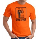 Game Over T-shirt Funny Marriage Bride Groom Orange Tee