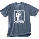 Game Over Pigment Dyed T-shirt Funny Scotland Blue Tee