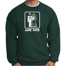 Game Over Sweatshirt Funny Marriage Dark Green Sweatshirt White Print