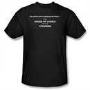 Getting Old Shirt Drugs of Choice are Vitamins Black Tee T-shirt