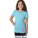 Girls Breast Cancer Shirt Pink Ribbon Bottom Print Tee T-Shirt