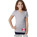 Girls Canada Tee Canadian Flag Bottom Print V-neck Shirt