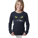 Girls Halloween Shirt Black Cat Long Sleeve Tee T-Shirt