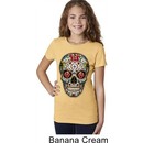 Girls Skull Shirt Sugar Skull with Roses Tee T-Shirt