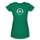 Green Lantern Juniors T-shirt Distressed Lantern Logo Kelly Green Tee