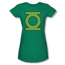 Green Lantern Juniors T-shirt Gl Emblem Girly Kelly Green Tee