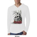 Halloween Day of the Dead Candle Skull White Lightweight Hoodie Shirt