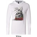 Halloween Day of the Dead Candle Skull White Lightweight Hoodie Tee