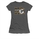 Halloween Shirt Juniors Witch Charcoal T-Shirt