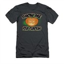 Halloween Shirt Slim Fit Show Me Charcoal T-Shirt