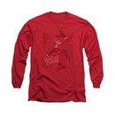 Harley Quinn Shirt Faded Sketch Long Sleeve Red Tee T-Shirt