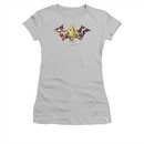 Harley Quinn Shirt Juniors Sirens Bat Symbol Silver T-Shirt
