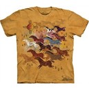 Horse Shirt Tie Dye Horses and Sun T-shirt Adult Tee