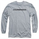 Hummer Long Sleeve Shirt Distressed Logo Athletic Heather Tee T-Shirt