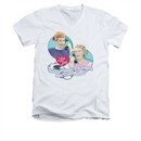 I Love Lucy Shirt Always Connected Slim Fit V Neck White Tee T-Shirt