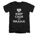 I Love Lucy Shirt Keep Calm Waaa Slim Fit V Neck Black Tee T-Shirt