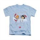 I Love Lucy Shirt Kids Animated Christmas Light Blue Youth Tee T-Shirt