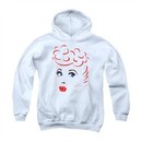 I Love Lucy Youth Hoodie Lines Face White Kids Hoody