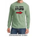 Stupid Shirt I?m With Stupid Black Print Adult Long Sleeve Shirt