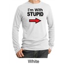 Stupid Shirt I?m With Stupid Black Print Funny Adult Thermal Shirt