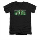 Infinite Crisis Shirt Slim Fit V-Neck Green Lantern Black T-Shirt