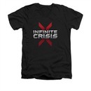 Infinite Crisis Shirt Slim Fit V-Neck Logo Black T-Shirt