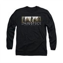 Injustice Gods Among Us Shirt Logo Long Sleeve Black Tee T-Shirt
