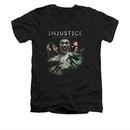 Injustice Gods Among Us Shirt Slim Fit V-Neck Superman VS Batman Black T-Shirt