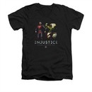Injustice Gods Among Us Shirt Slim Fit V-Neck Supermans Revenge Black T-Shirt