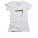 It's A Wonderful Life Shirt Juniors V Neck Bedford Falls White Tee T-Shirt