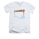 It's A Wonderful Life Shirt Slim Fit V Neck Bedford Falls White Tee T-Shirt