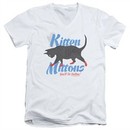 It's Always Sunny In Philadelphia Slim Fit V-Neck Shirt Kitten Mittons White T-Shirt